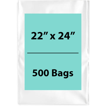 22X24 inches Clear Flat Poly Bags 1.5Mil Open Top (LDPE)